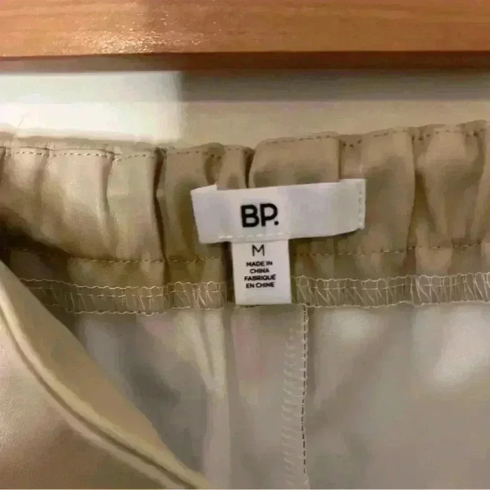 BP Faux Leather Tan Side Slit Mini Skirt Size M Edit Listing Photos